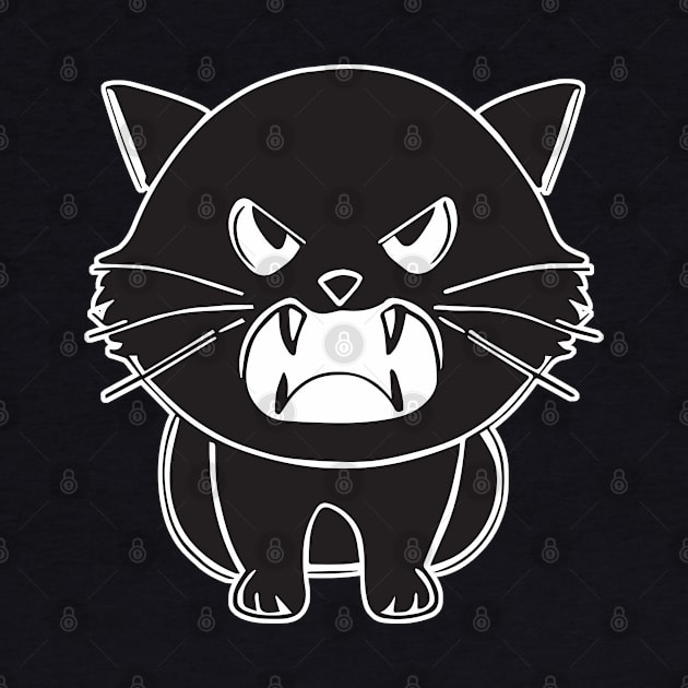 Cute angry hissing black cat by SPJE Illustration Photography